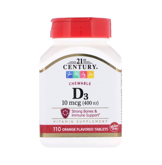 21st Century D3 400IU Chewable Tablet Orange (110'S)