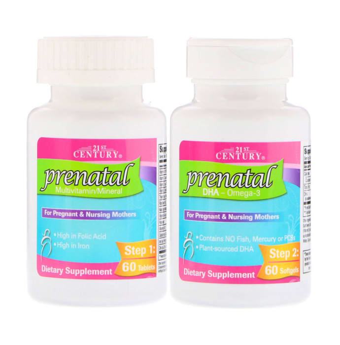 21st Century Prenatal Multivitamin / Mineral 60 Tablets and DHA - Omega 3, 