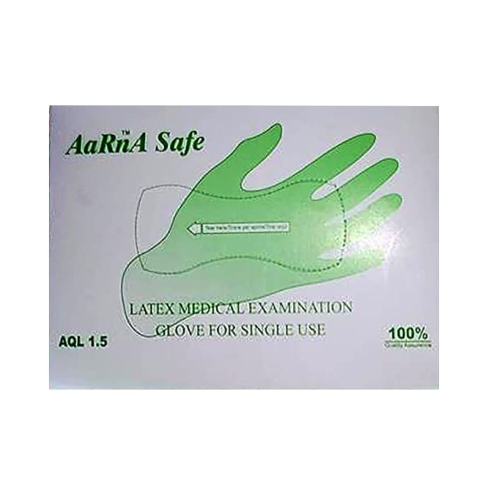 Aarna Safe Latex Medical Examination Glove Medium White