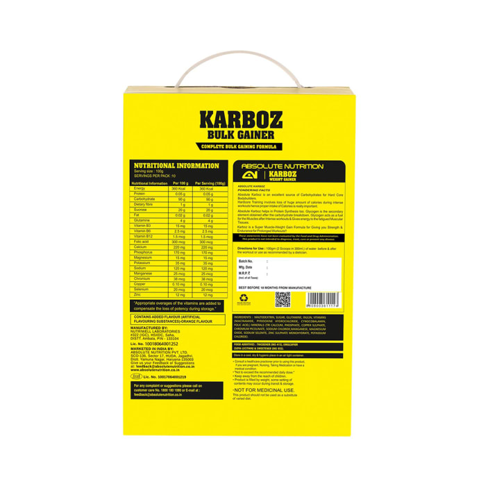 Absolute Nutrition Karboz Bulk Gainer Orange (1kg)