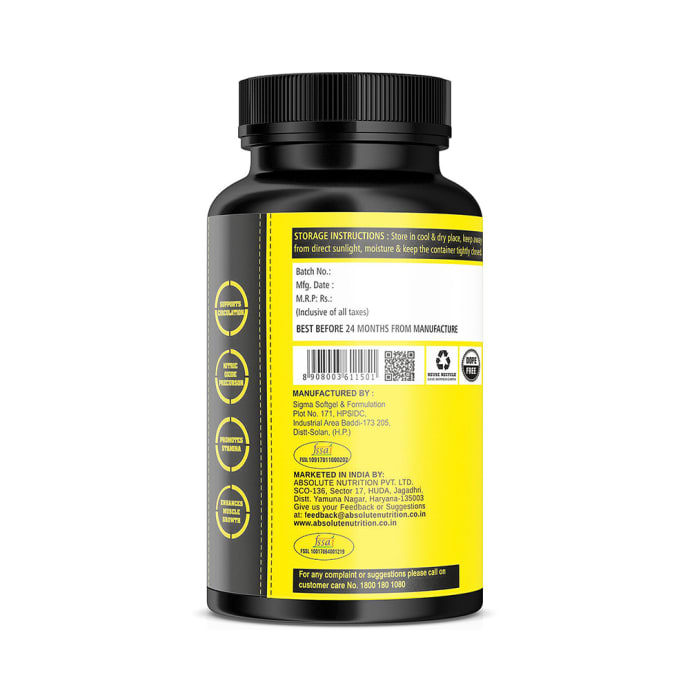 Absolute Nutrition L-Arginine Capsule (120'S)