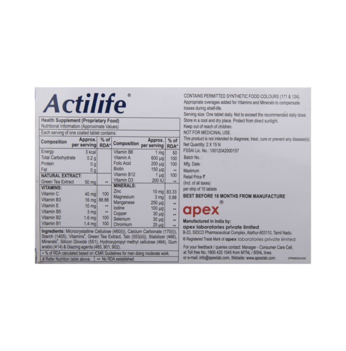 Actilife Tablet (15'S)