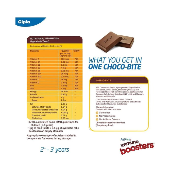 Activkids Immuno Booster Choco Bites (2-3 Yrs)