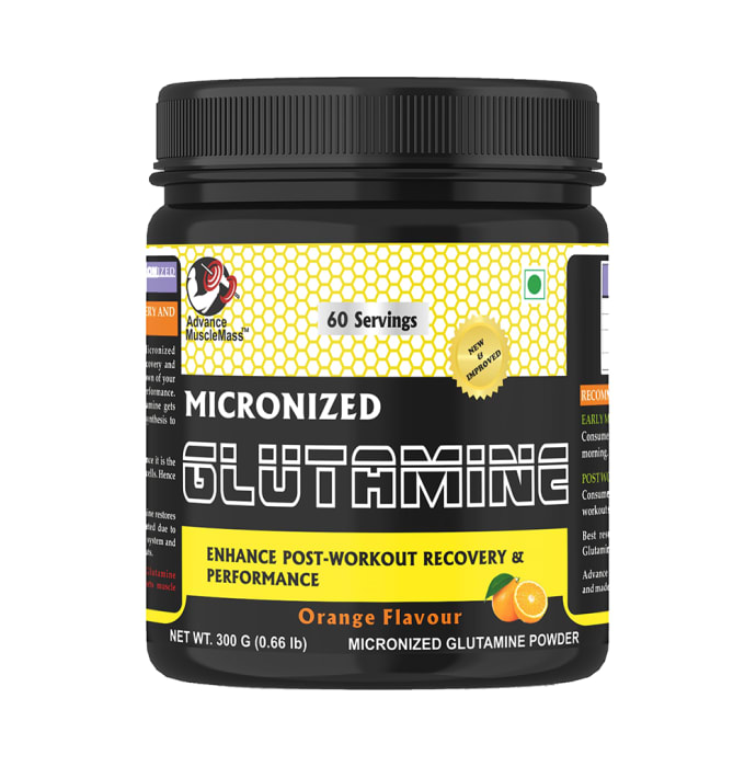 Advance MuscleMass Micronized Glutamine Powder Orange (300gm)