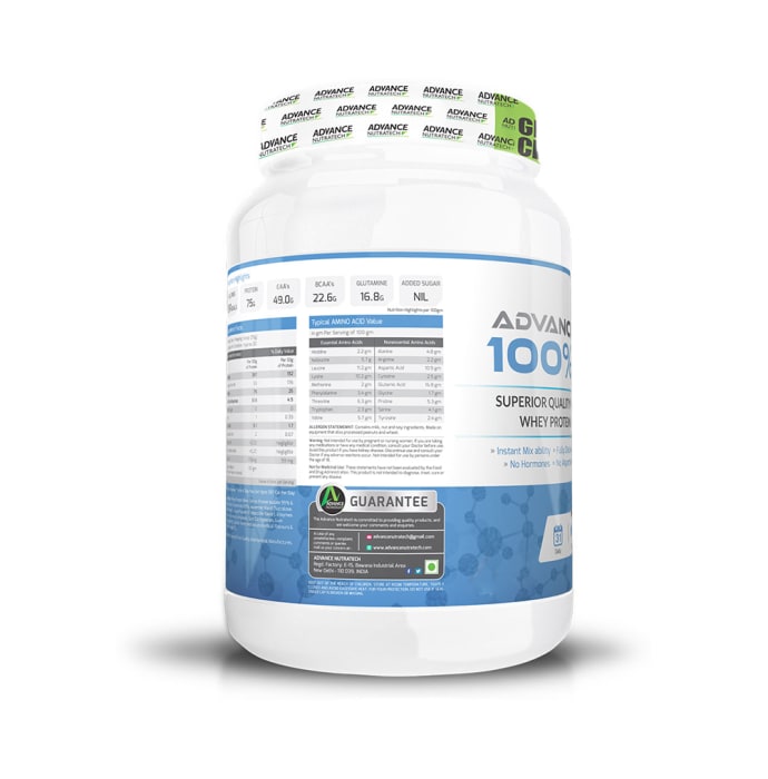 Advance nutratech 100% whey protein powder vanilla (1kg)