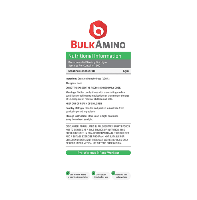 Advance nutratech bulkamino creatine monohydrate powder unflavoured (500gm)