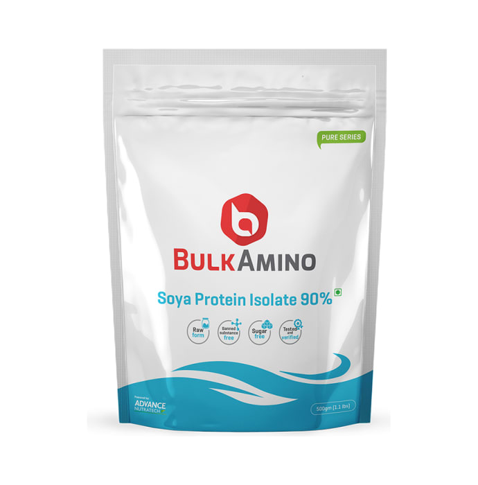 Advance nutratech bulkamino soya protein isolate 90% powder unflavoured (500gm)