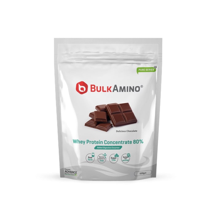 Advance nutratech bulkamino whey concentrate 80% powder delicious chocolate