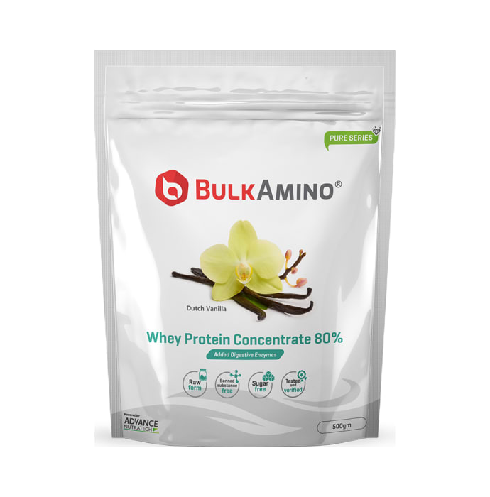 Advance nutratech bulkamino whey concentrate 80% powder dutch vanilla