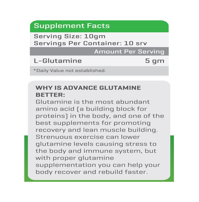 Advance Nutratech Glutamine Supplement Powder Blueberry (300gm)