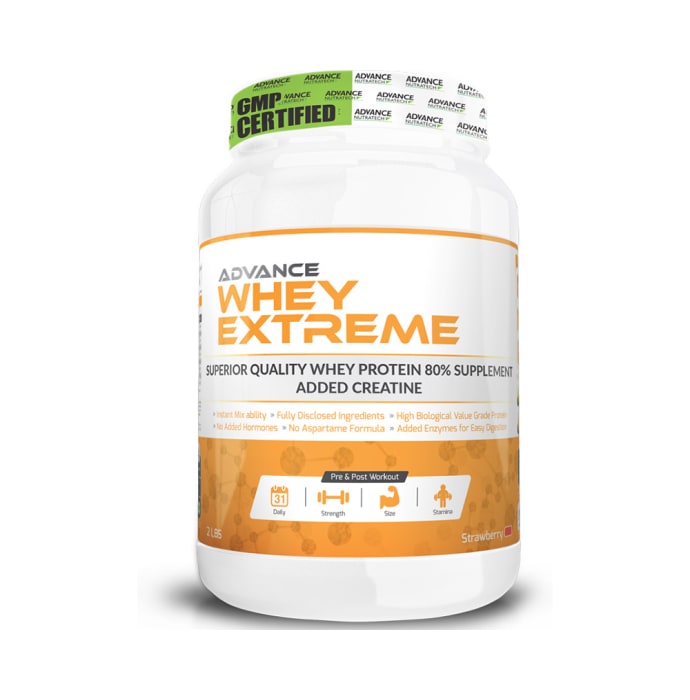 Advance nutratech whey extreme protein powder strawberry (2.2lb)