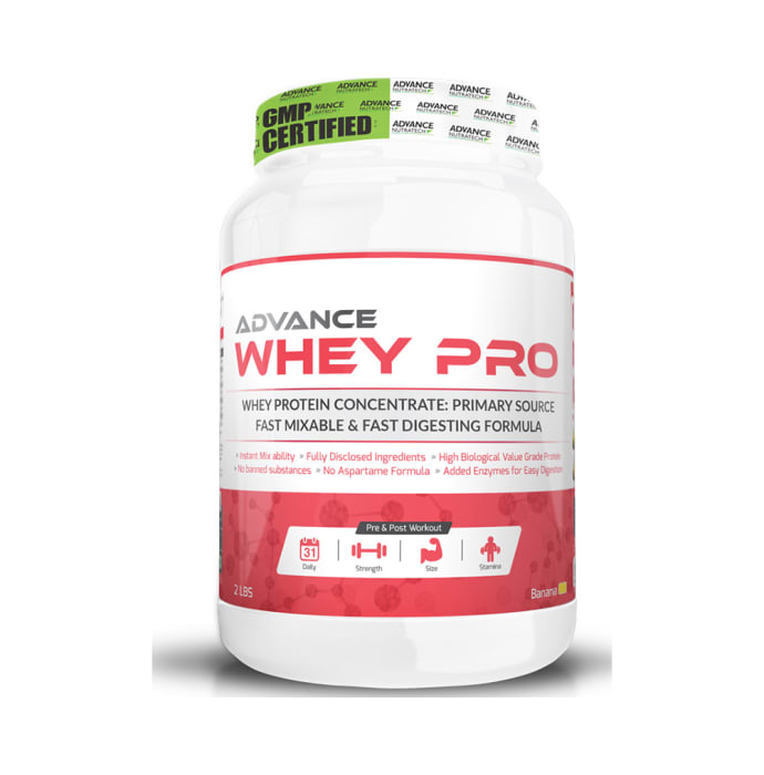 Advance nutratech whey pro protein powder banana (2lb)