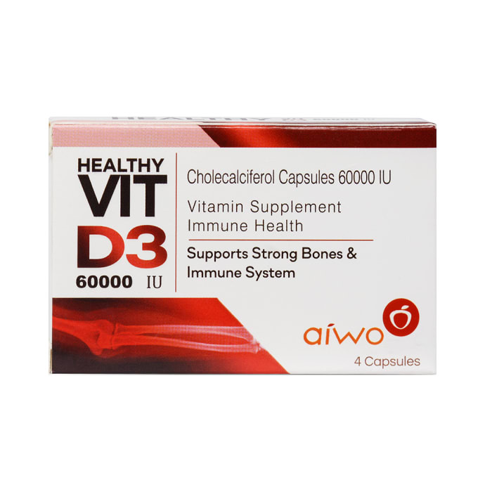 AIWO Healthy Vit D3 60000 IU Capsule (4'S)