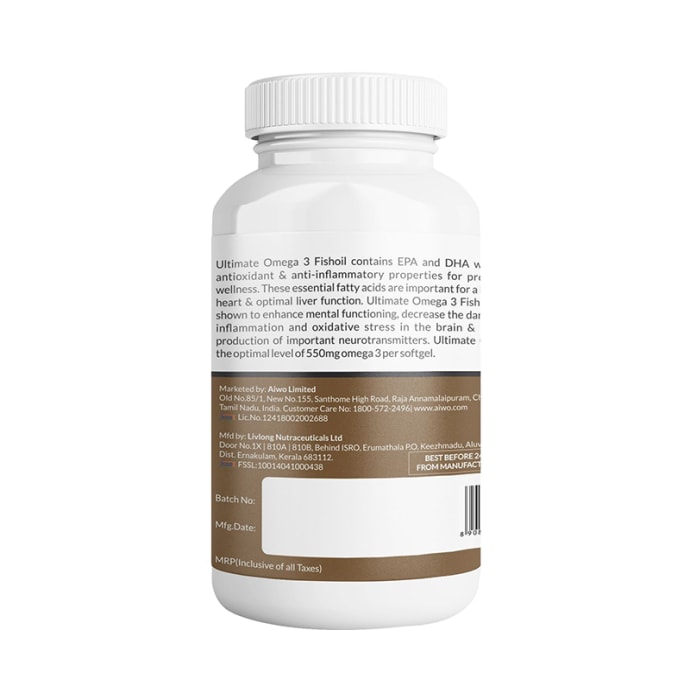 AIWO Ultimate Omega 3, 1000mg Softgels (180'S)