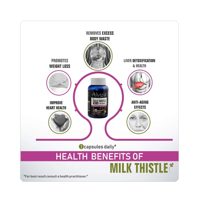 Alvizia Milk Thistle 600mg Softgel Capsules (60'S)