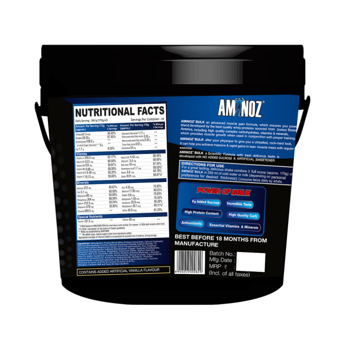 Aminoz Bulk Mass Gainer Creamy Vanilla (11lb)