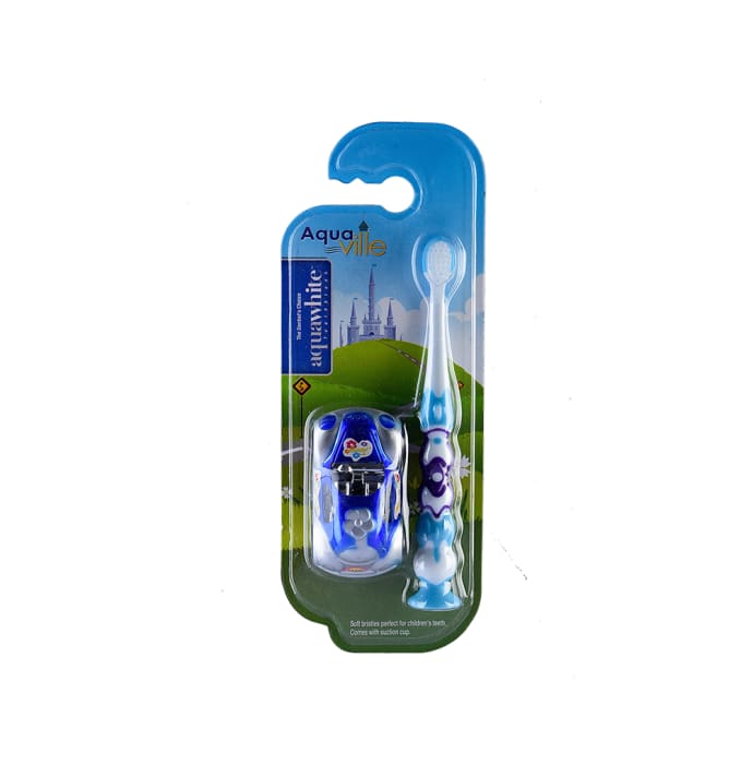 Aquawhite Aqua Ville Toothbrush Blue with Car Toy