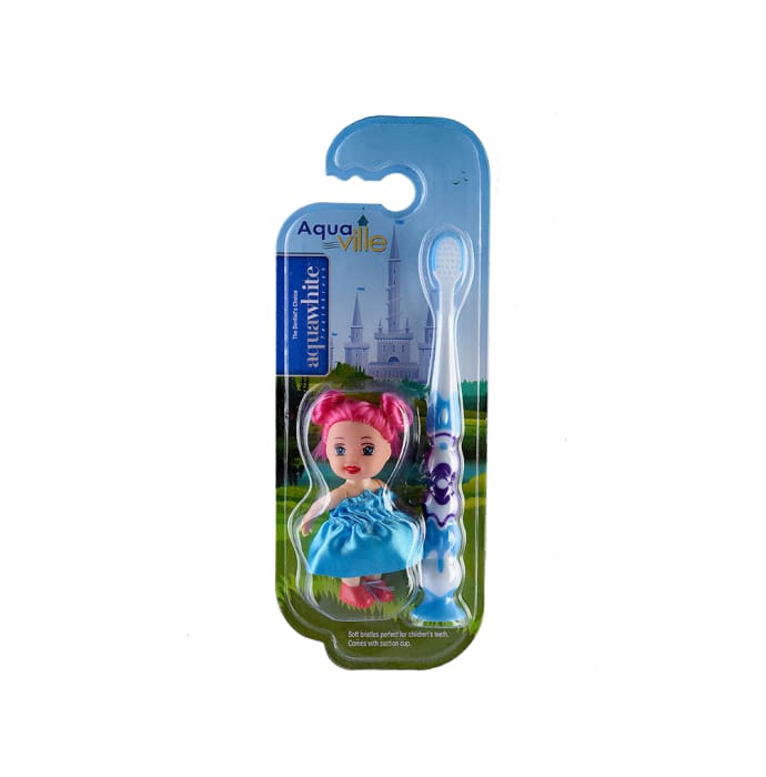 Aquawhite Aqua Ville Toothbrush Blue with Doll Toy