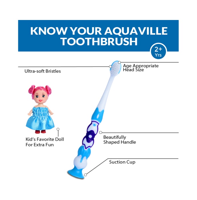 Aquawhite Aqua Ville Toothbrush Blue with Doll Toy