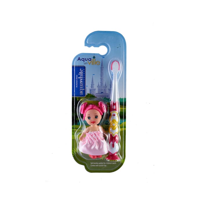 Aquawhite Aqua Ville Toothbrush Pink with Doll Toy