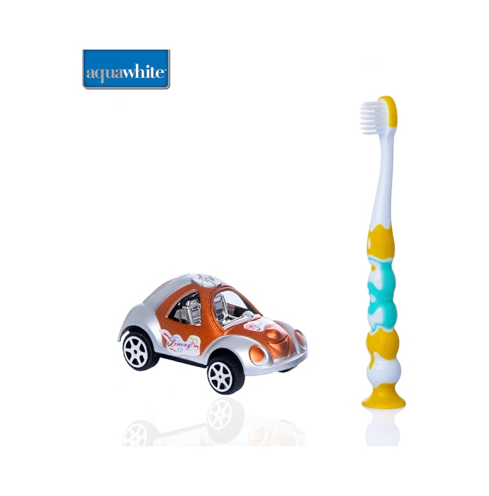 Aquawhite Aqua Ville Toothbrush Yellow with Car Toy