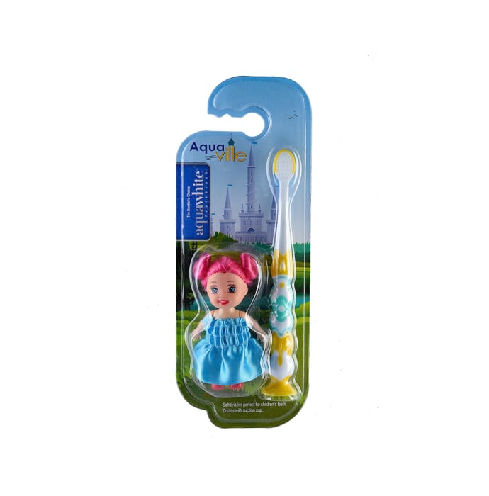 Aquawhite Aqua Ville Toothbrush Yellow with Doll Toy