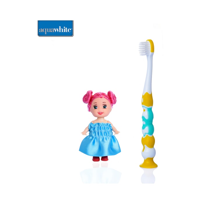 Aquawhite Aqua Ville Toothbrush Yellow with Doll Toy