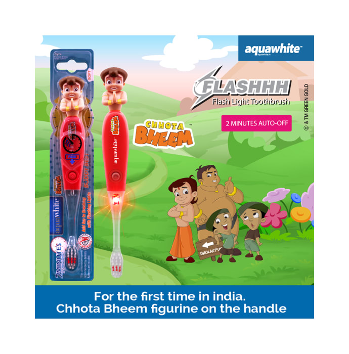 Aquawhite Buddy Best Flash Light Toothbrush Red Chhota Bheem