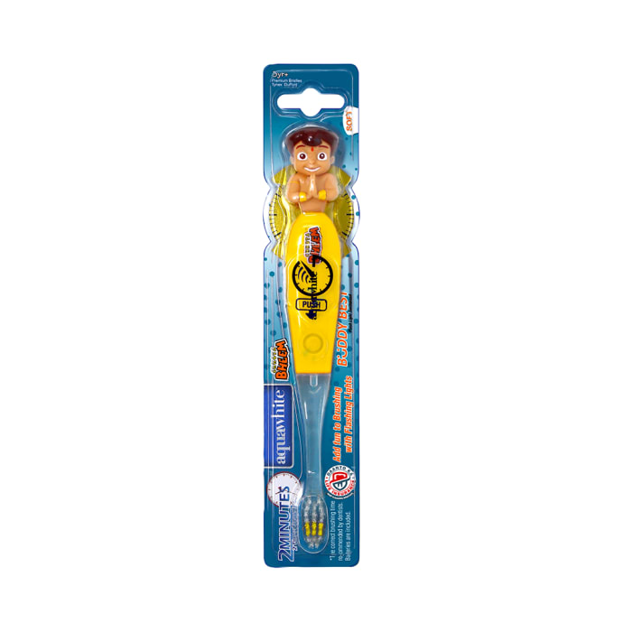 Aquawhite Buddy Best Flash Light Toothbrush Yellow Chhota Bheem