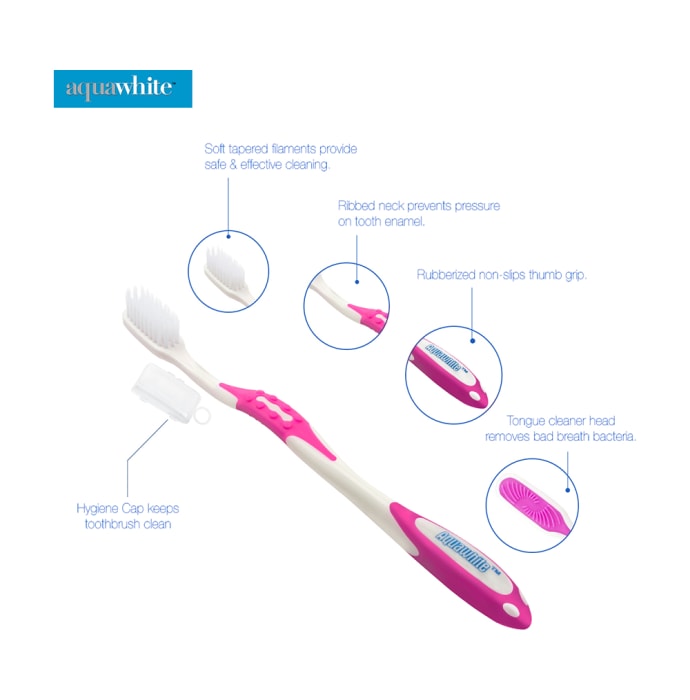 Aquawhite Deep Clean Toothbrush with Hygiene Cap