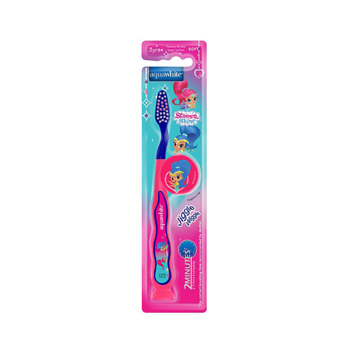 Aquawhite Jiggle Wiggle Toothbrush Pink Shimmer and Shine