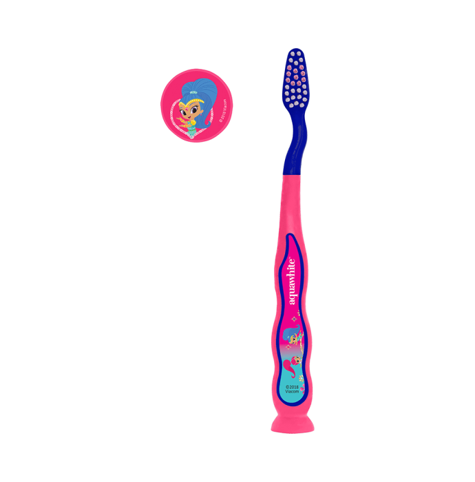 Aquawhite Jiggle Wiggle Toothbrush Pink Shimmer and Shine