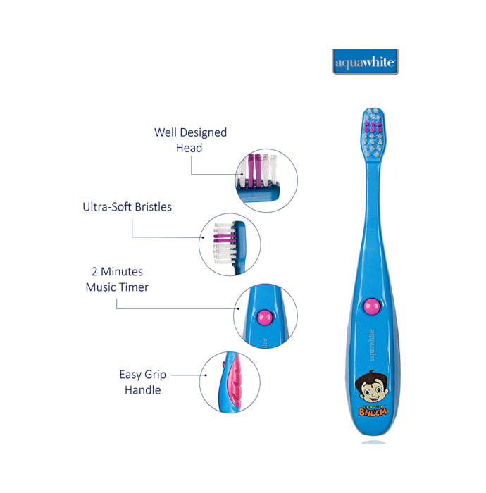 Aquawhite Kids Musical Toothbrush Blue Chhota Bheem