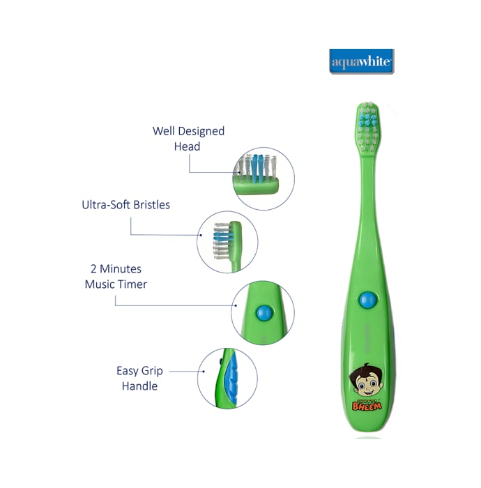 Aquawhite Kids Musical Toothbrush Green Chhota Bheem