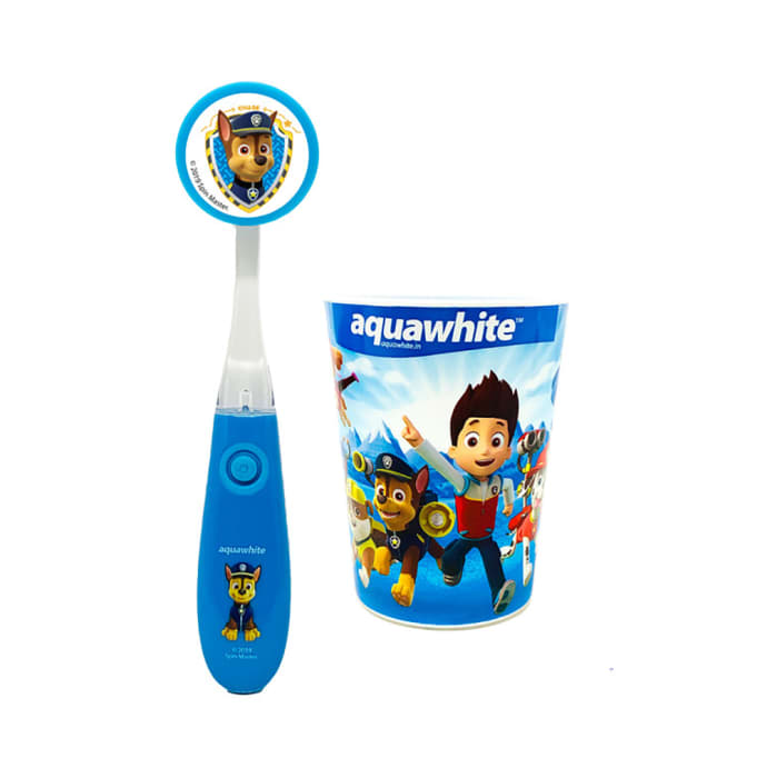 Aquawhite Paw Patrol Flashhh Toothbrush with Hygiene Cup Blue