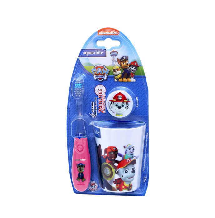 Aquawhite Paw Patrol Flashhh Toothbrush with Hygiene Cup Pink