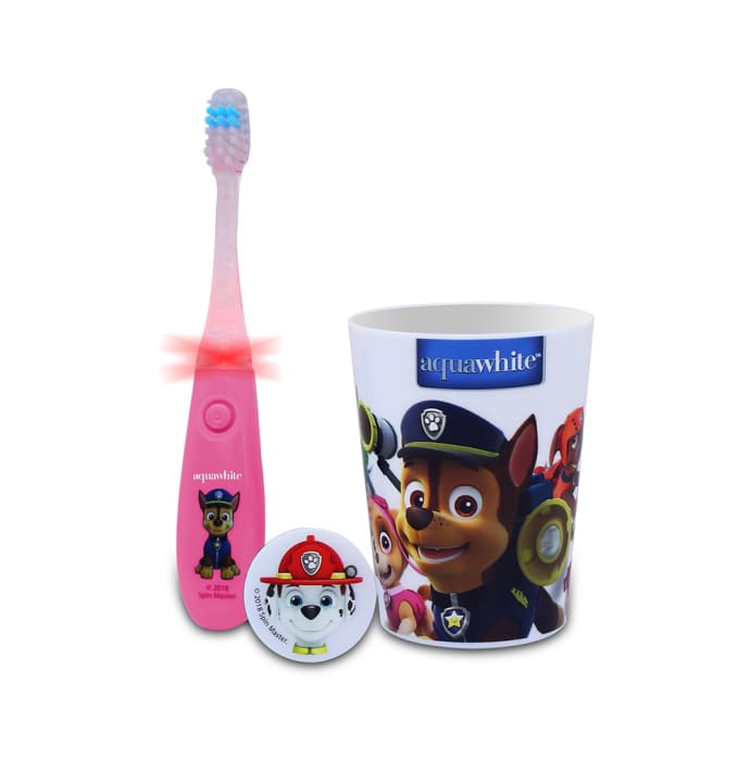 Aquawhite Paw Patrol Flashhh Toothbrush with Hygiene Cup Pink