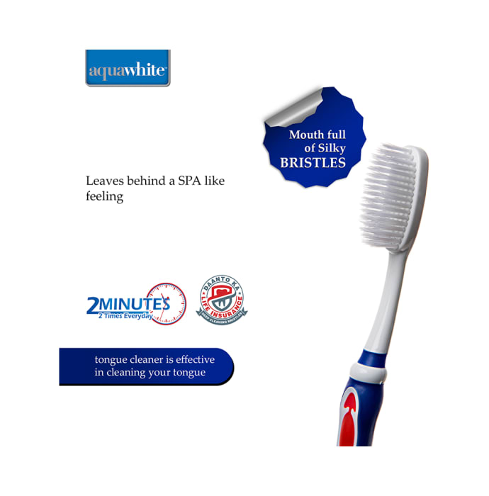 Aquawhite Spa Silky Soft Bristles Toothbrush Blue