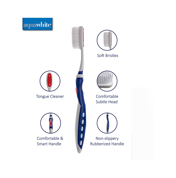 Aquawhite Spa Silky Soft Bristles Toothbrush Blue