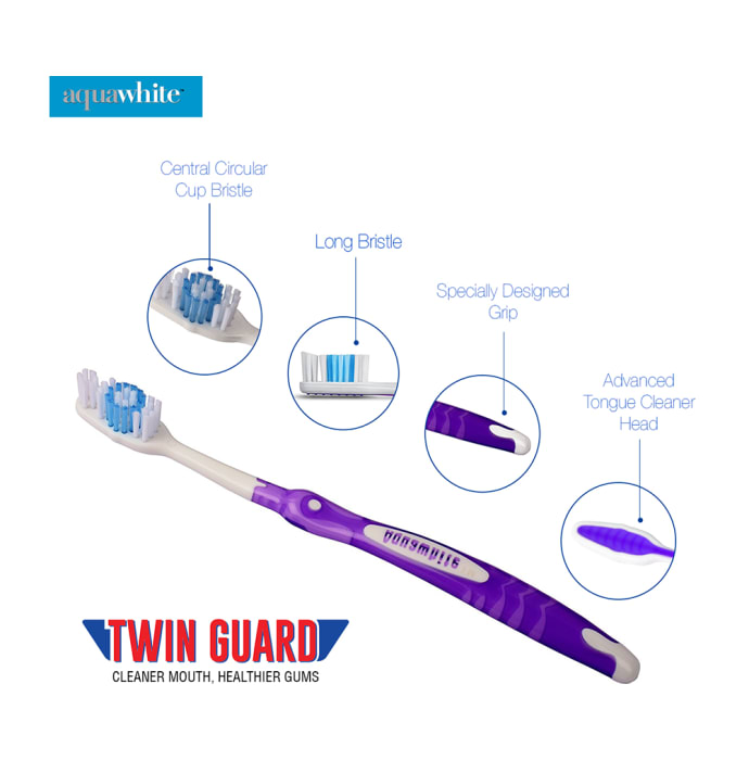 Aquawhite Twin Guard Toothbrush