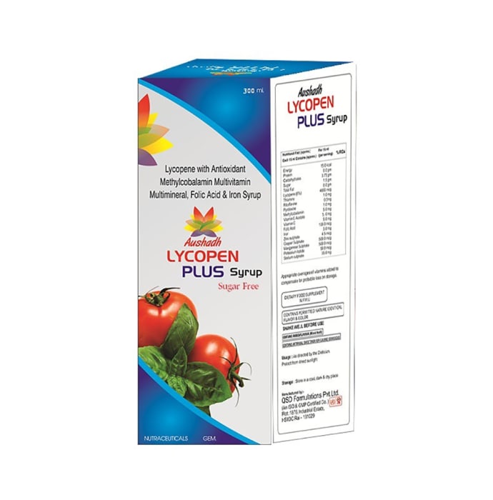 Aushadh Lycopen Plus Syrup Sugar Free (300ml)