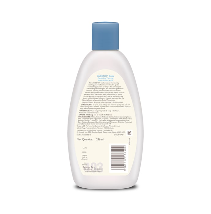 Aveeno baby cleansing therapy moisturizing wash (236ml)