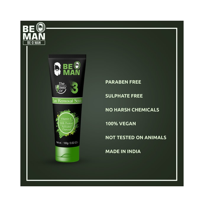 Be O Man Activated Charcoal and Milk Protein Tan Removal Scrub (100gm)