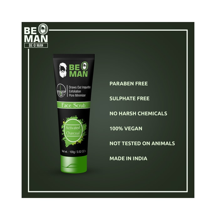 Be O Man Activated Charcoal Face Scrub (100gm)