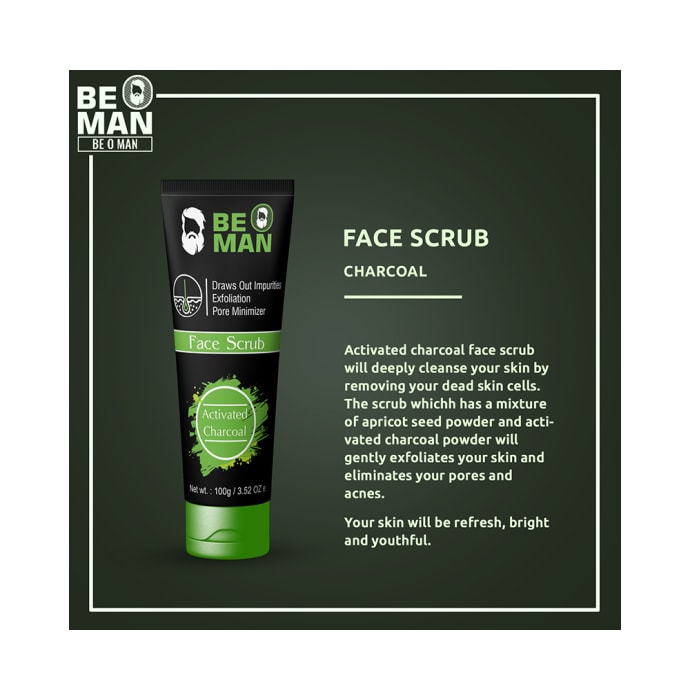 Be O Man Activated Charcoal Face Scrub (100gm)