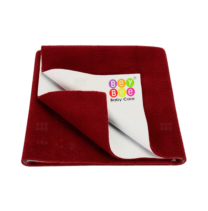 Bey Bee Waterproof Baby Bed Protector Dry Sheet for New Born Babies (70cm X 50cm) Small Maroon