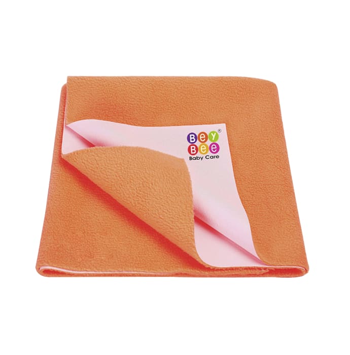 Bey Bee Waterproof Baby Bed Protector Dry Sheet for New Born Babies (70cm X 50cm) Small Peach