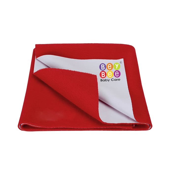 Bey Bee Waterproof Baby Bed Protector Dry Sheet for New Born Babies (70cm X 50cm) Small Red