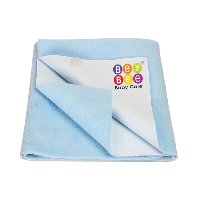 Bey Bee Waterproof Baby Bed Protector Dry Sheet for Toddlers (100cm X 70cm) Medium Blue