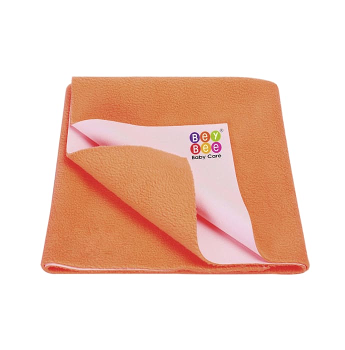 Bey Bee Waterproof Baby Bed Protector Dry Sheet for Toddlers (100cm X 70cm) Medium Peach